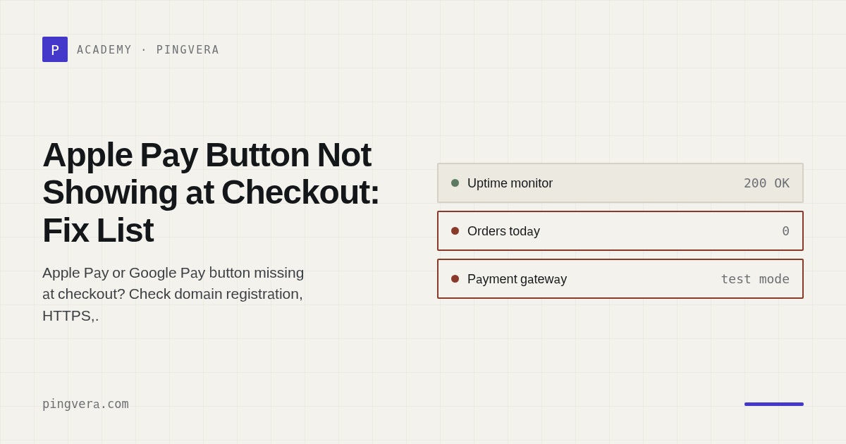 Apple Pay Button Not Showing at Checkout: A Pre-Black Friday Fix List for Stripe Stores