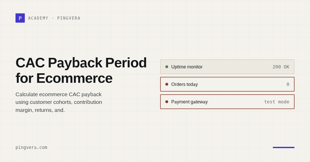 CAC Payback Period for Ecommerce: When Acquisition Returns Cash