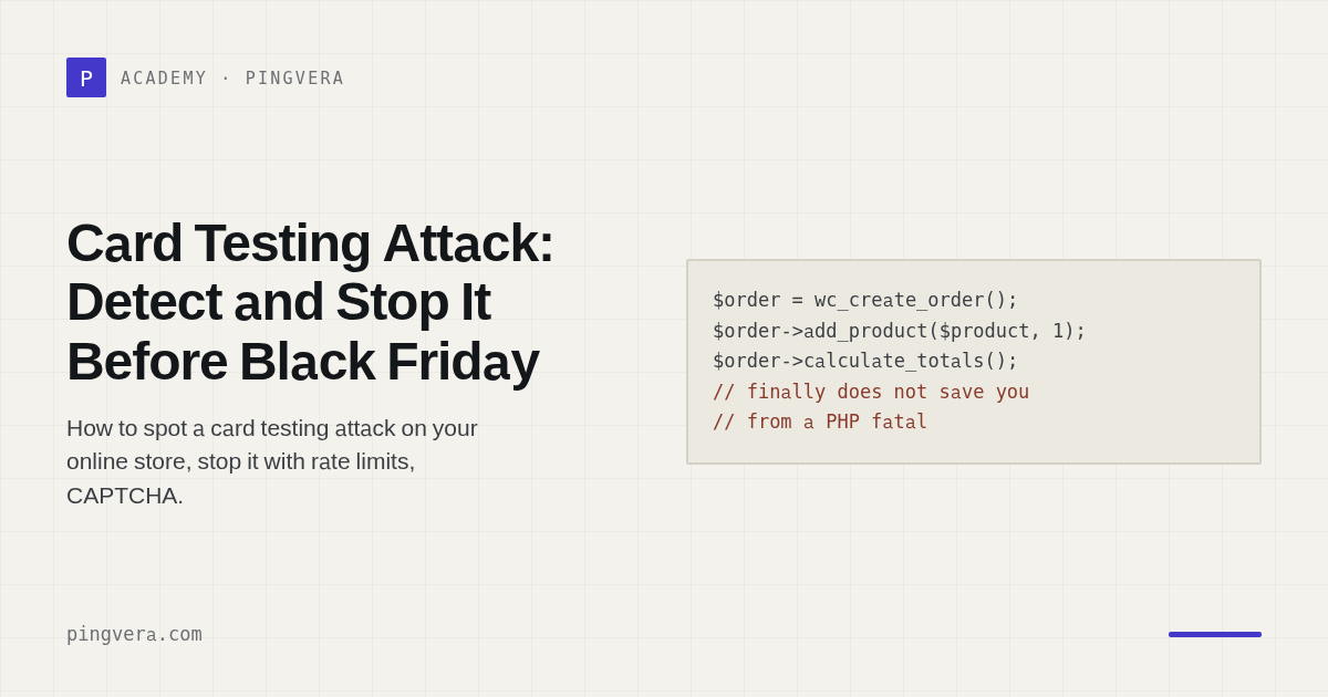 Card Testing Attack on Your Online Store: Detect, Stop and Clean Up Before Black Friday