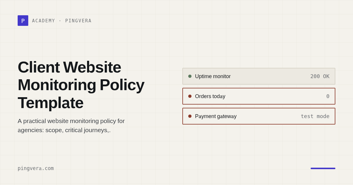 Client Website Monitoring Policy Template for Agencies