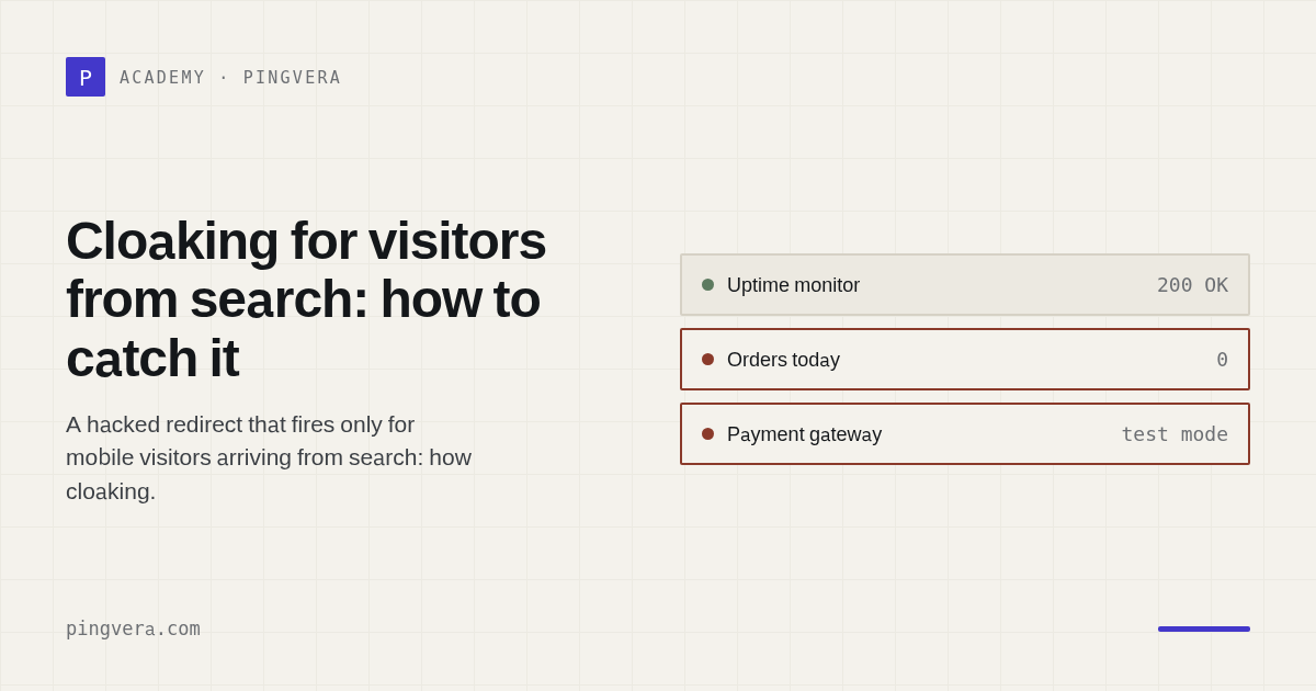 The Site Shows You One Thing and a Visitor From Search Another