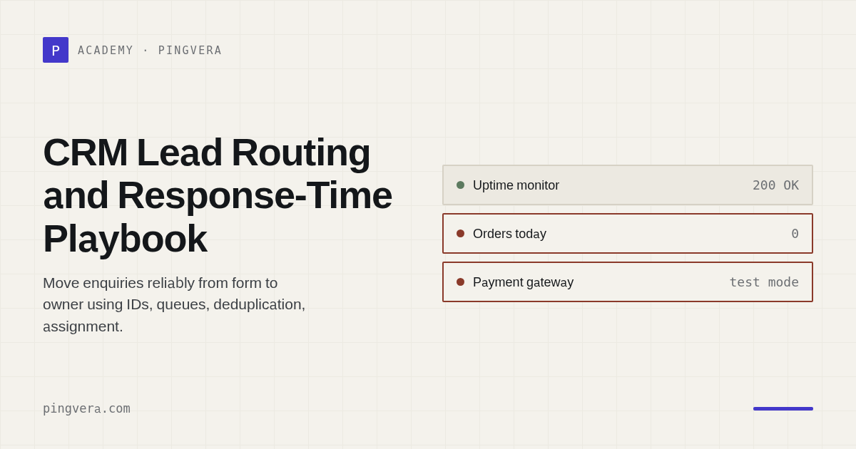 CRM Lead Routing and Response Time: Stop Losing Enquiries