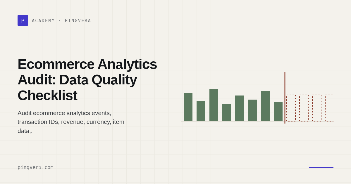 Ecommerce Analytics Data Quality Audit: One-Day Checklist