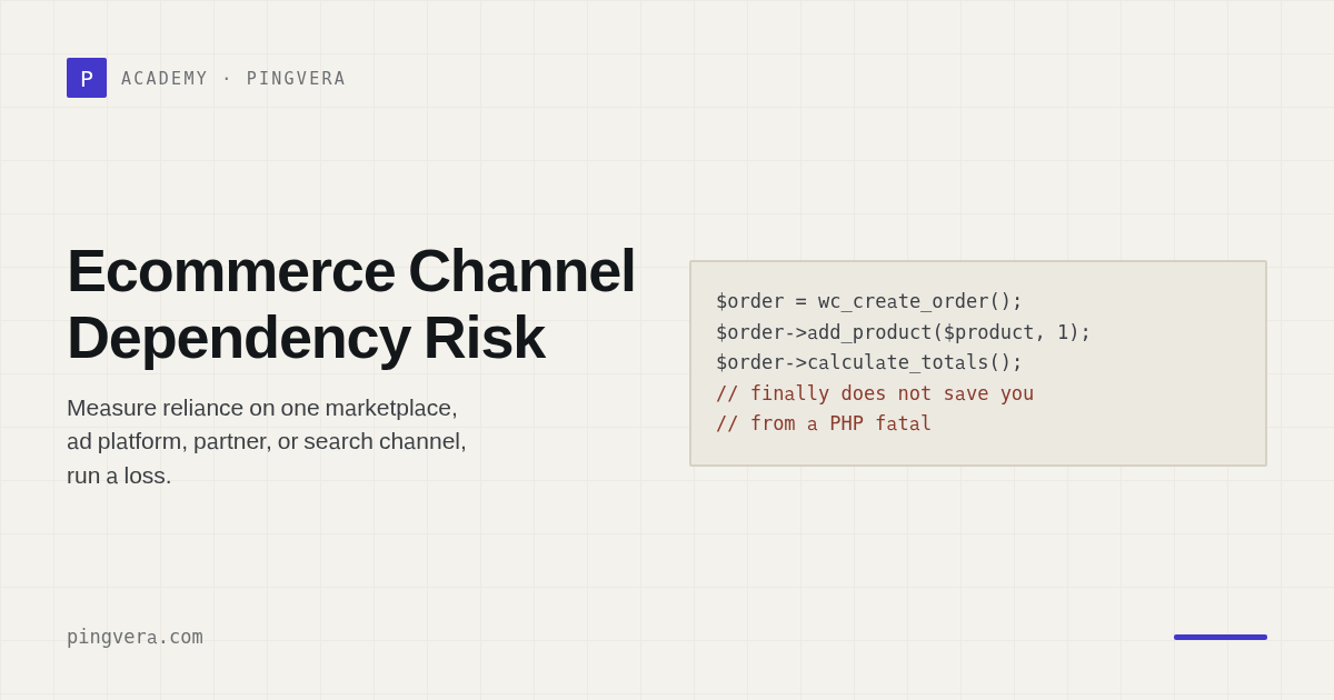 Ecommerce Channel Dependency: Measure and Reduce Concentration Risk