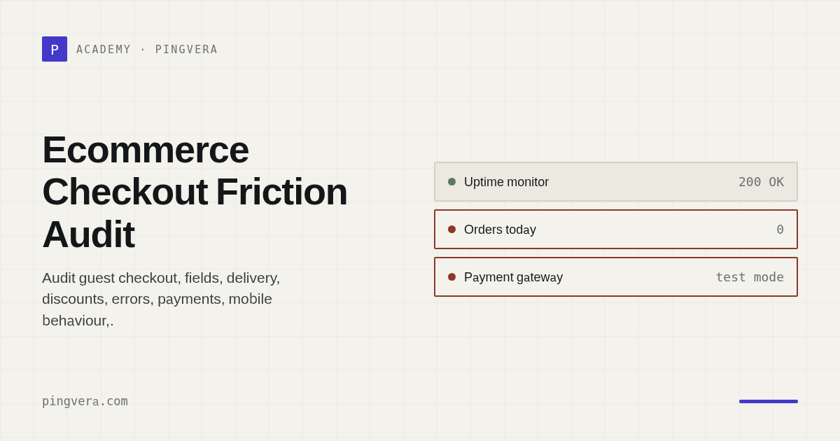 Ecommerce Checkout Friction Audit: Remove Obstacles Before Payment