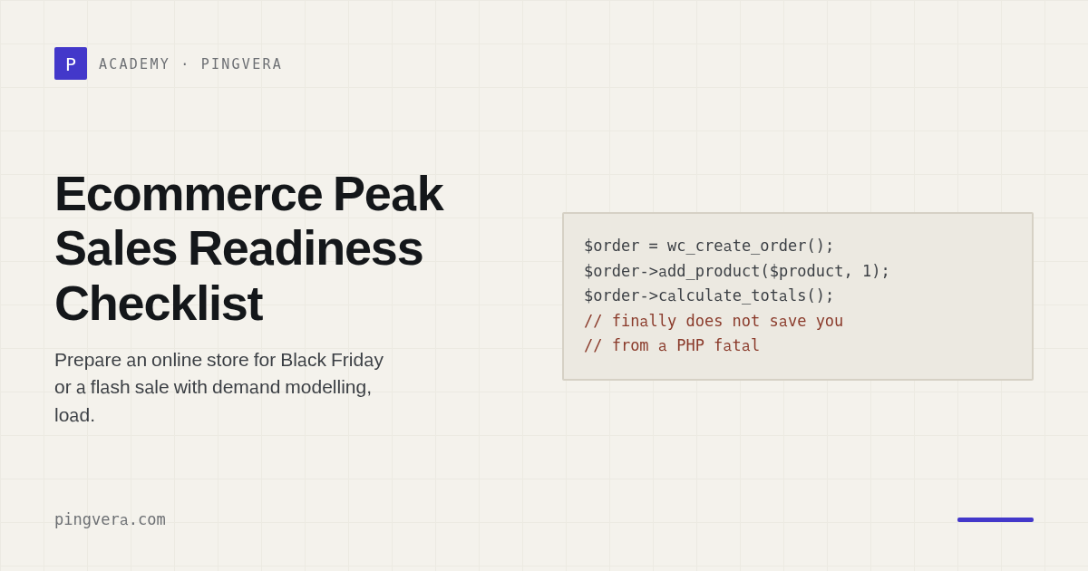 Ecommerce Peak Sales Readiness Checklist: A 30-Day Plan