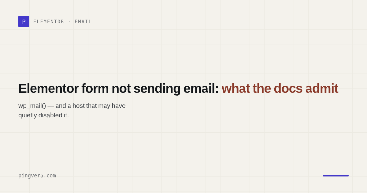 Elementor form submitted, email silently dropped
