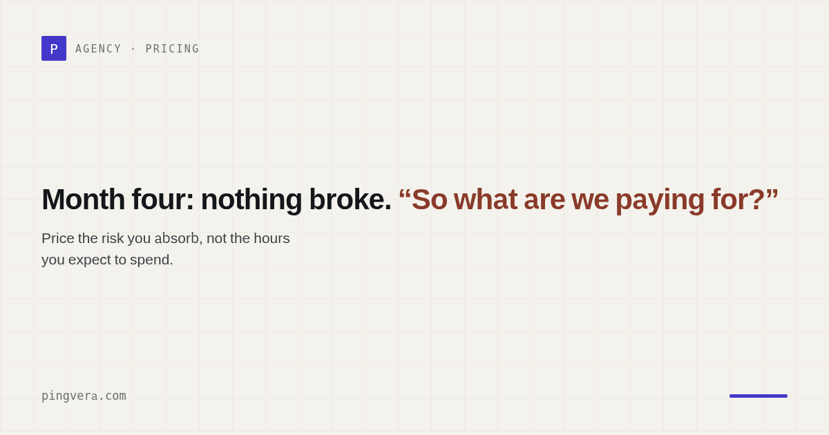 A quiet month of maintenance where nothing visibly broke