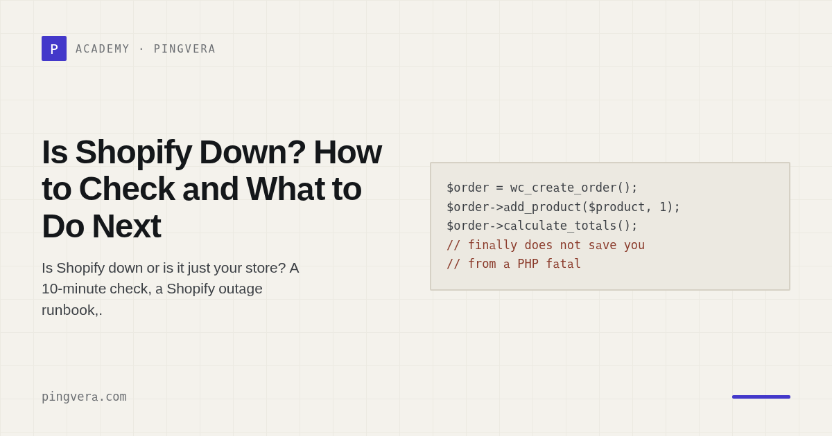 Is Shopify Down? How to Check, and What to Do During a Shopify Outage