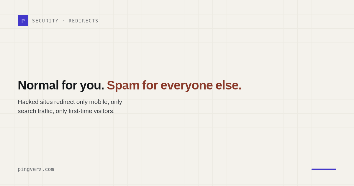 Malicious Redirects: Why the Site Looks Normal to You but Sends Visitors to Spam