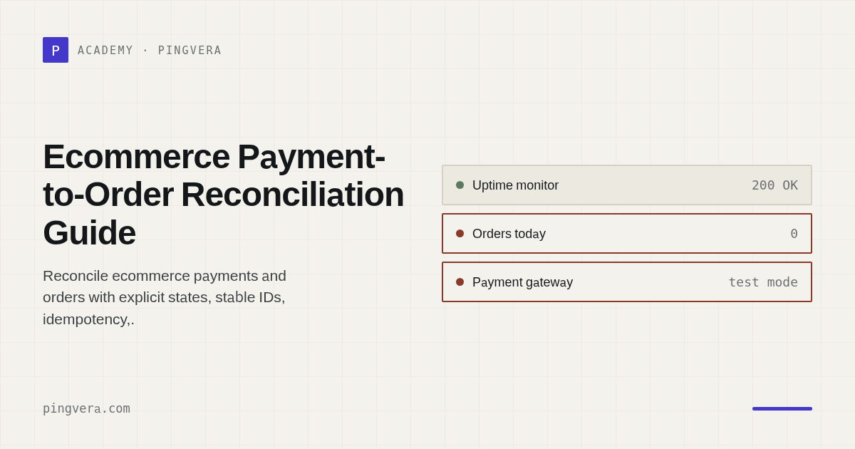 Payment-to-Order Reconciliation for Ecommerce