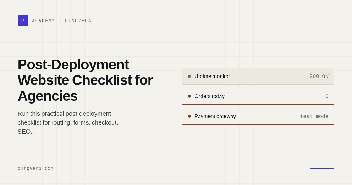 Post-Deployment Website Checklist for Agencies