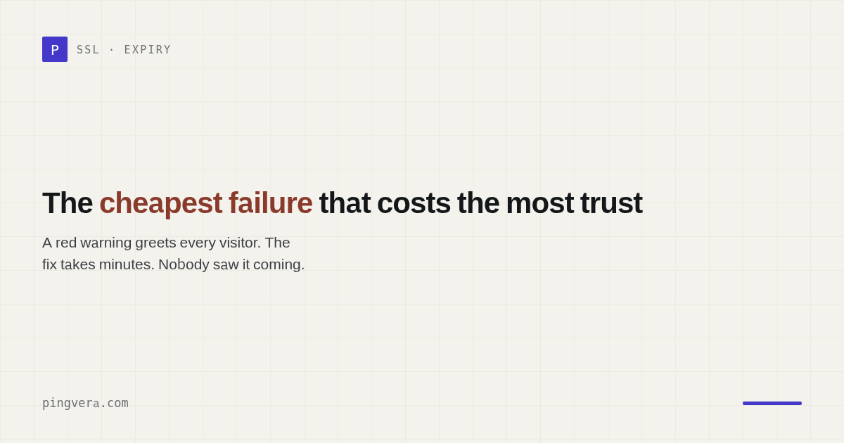 SSL certificate expired: the cheapest failure that costs you the most in trust