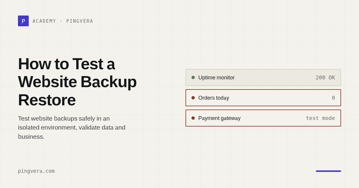 How to Test a Website Backup Restore Without Risking Production