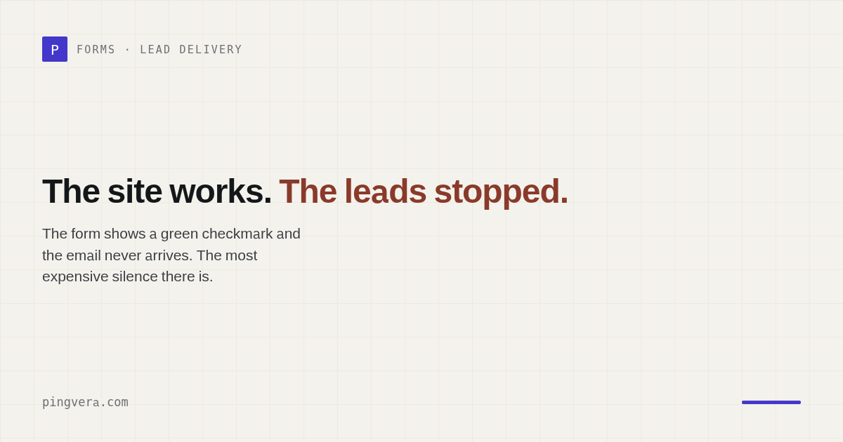 The site works but the leads stopped: the silent failure ordinary monitoring never sees